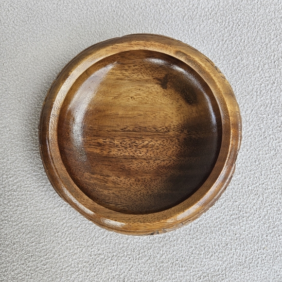 Monkey Pod Hand Carved Wooden Serving Storage Bowl with Lid MCM Tiki Philippines - Picture 10 of 12